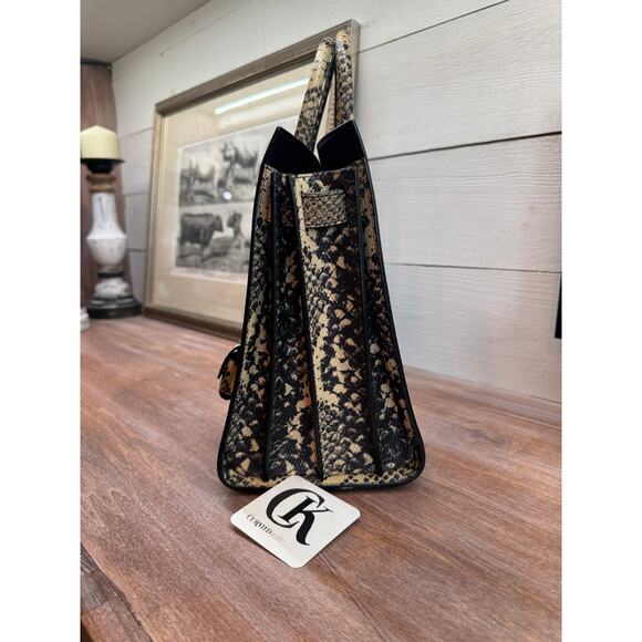 Saint Laurent Black & Snakeskin Sac de Jour Tote Bag - Excellent Condition - Picture 6 of 8